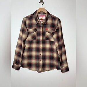 Dixxon Women's Thorogood Long Sleeve Plaid Flannel Shirt Sz M Pearl Snaps